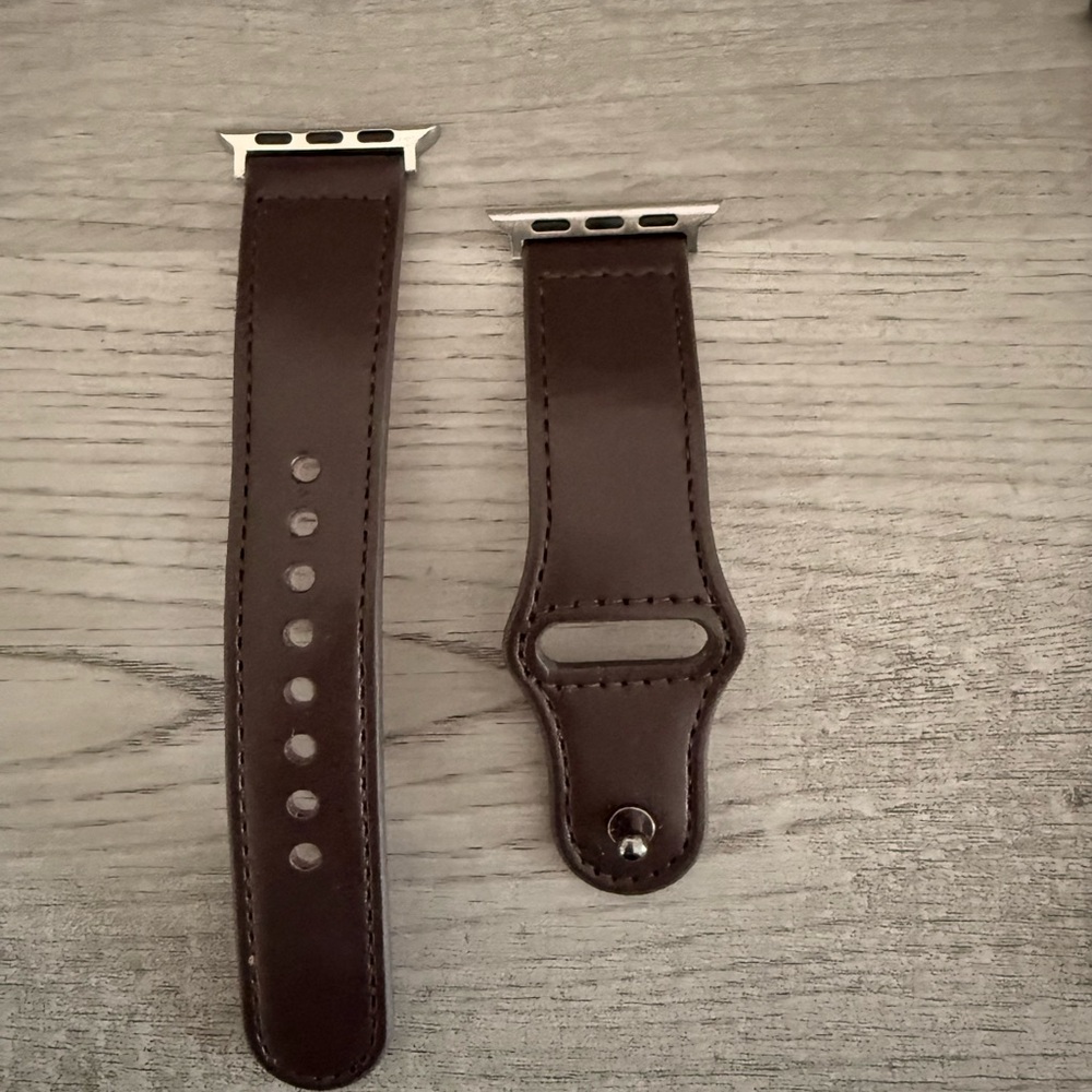 ๐ Apple Watch Series 10/11 38mm Brown Faux Leather Watch Band - fits 40-41-42mm - Picture 4 of 4